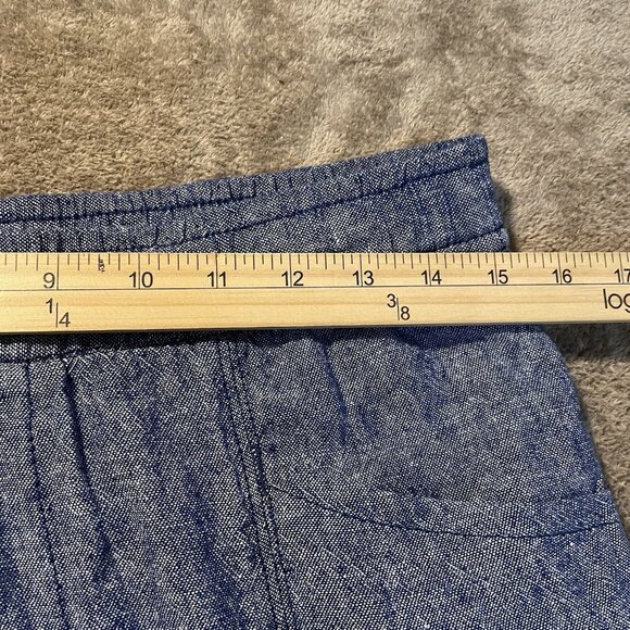 Old Navy Pants Womens Medium Linen High Rise Straight Taper Chambray Pull On - Picture 6 of 8